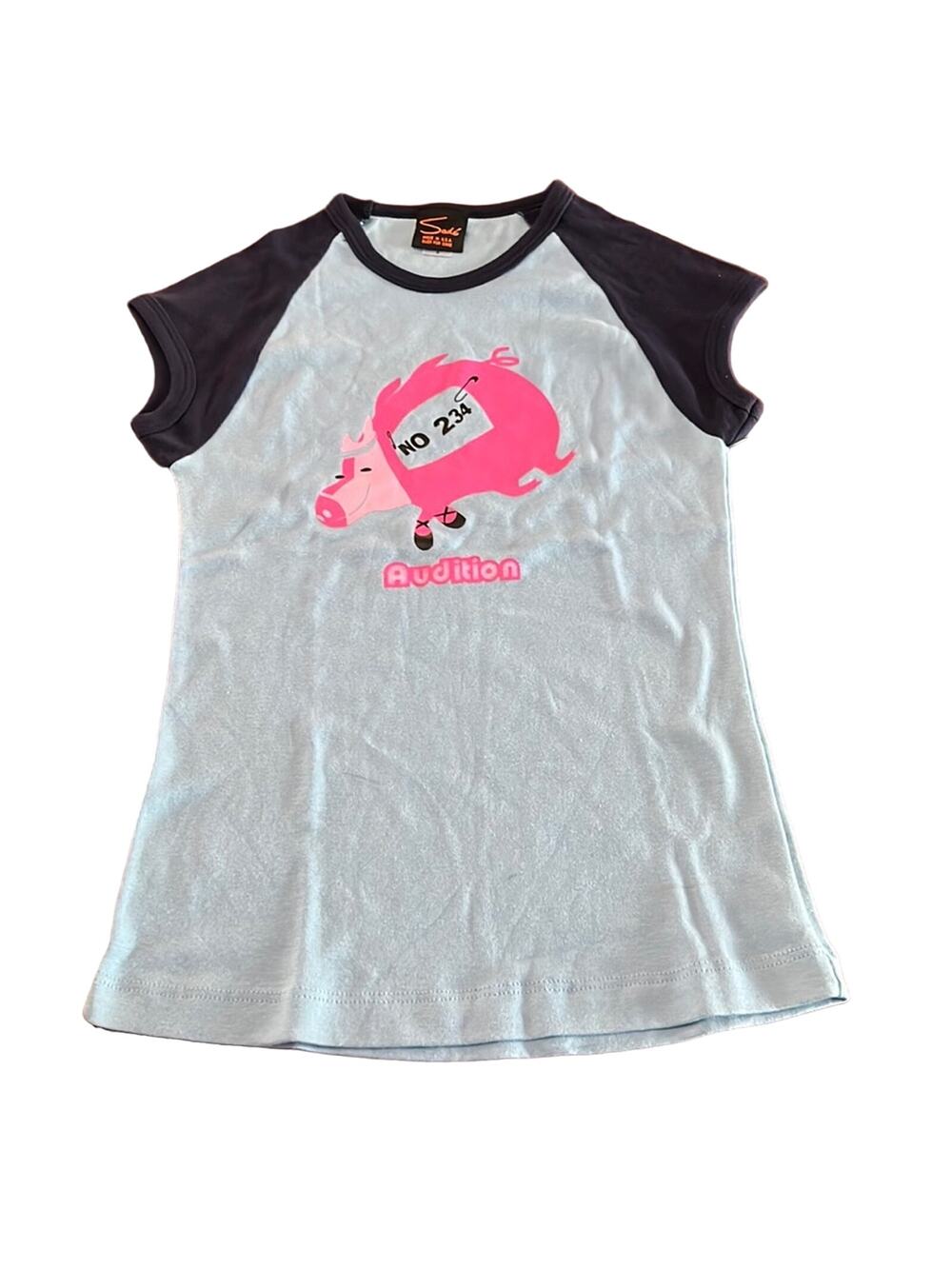 Sade American Apparel Blue “Audition “ Tee Shirt Knit Top Girls Size Small